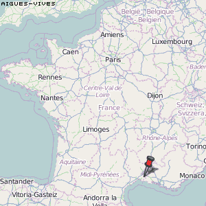 Aigues-Vives Karte Frankreich