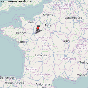Savigné-l'Évêque Karte Frankreich