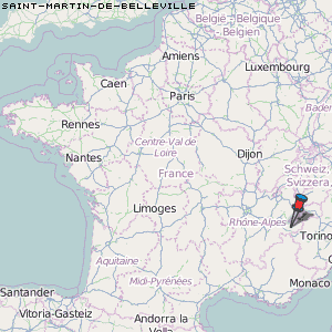 Saint-Martin-de-Belleville Karte Frankreich