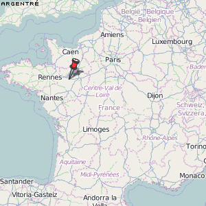 Argentré Karte Frankreich