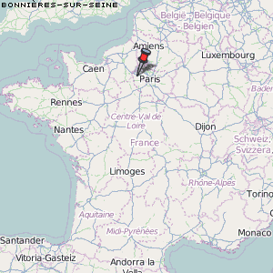Bonnières-sur-Seine Karte Frankreich