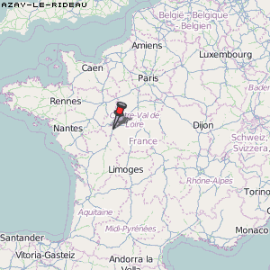 Azay-le-Rideau Karte Frankreich