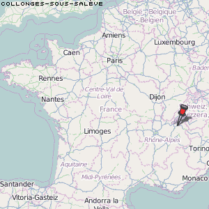 Collonges-sous-Salève Karte Frankreich