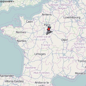 Donnery Karte Frankreich