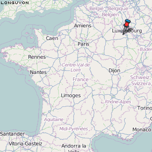 Longuyon Karte Frankreich