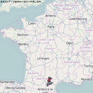 Saint-Jean-du-Falga Karte Frankreich
