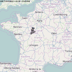 Artannes-sur-Indre Karte Frankreich