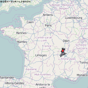 Boën-sur-Lignon Karte Frankreich