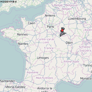 Migennes Karte Frankreich