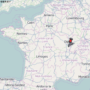 Gergy Karte Frankreich