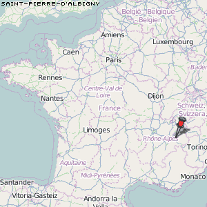 Saint-Pierre-d'Albigny Karte Frankreich