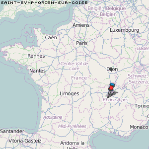 Saint-Symphorien-sur-Coise Karte Frankreich
