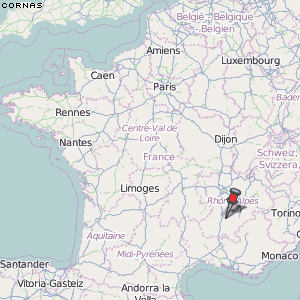 Cornas Karte Frankreich
