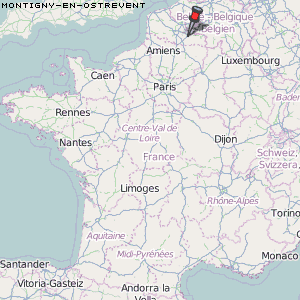 Montigny-en-Ostrevent Karte Frankreich