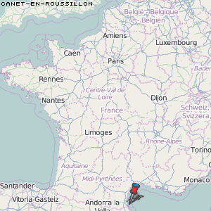 Canet-en-Roussillon Karte Frankreich