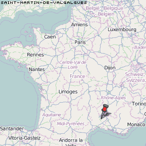 Saint-Martin-de-Valgalgues Karte Frankreich