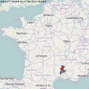 Saint-Hippolyte-du-Fort Karte Frankreich