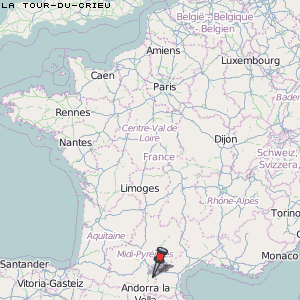 La Tour-du-Crieu Karte Frankreich