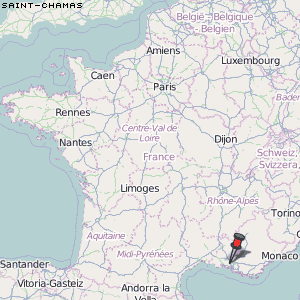 Saint-Chamas Karte Frankreich