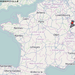 Ribeauvillé Karte Frankreich