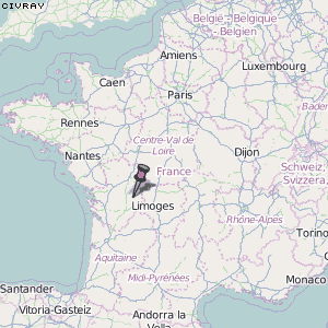 Civray Karte Frankreich