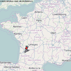 Carignan-de-Bordeaux Karte Frankreich