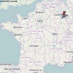 Mondelange Karte Frankreich