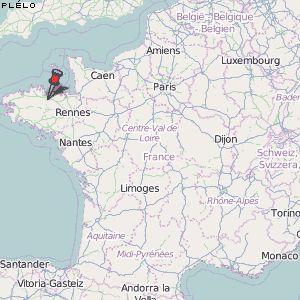 Plélo Karte Frankreich