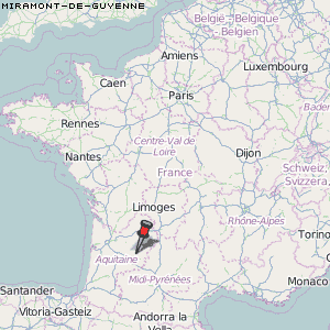 Miramont-de-Guyenne Karte Frankreich