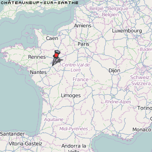Châteauneuf-sur-Sarthe Karte Frankreich