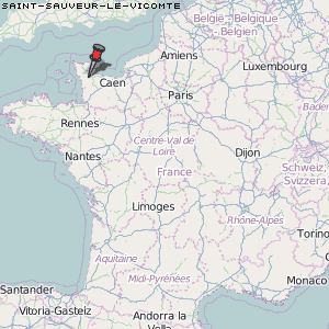 Saint-Sauveur-le-Vicomte Karte Frankreich