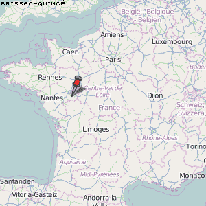Brissac-Quincé Karte Frankreich