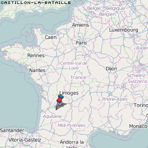 Castillon-la-Bataille Karte Frankreich