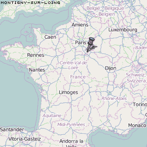 Montigny-sur-Loing Karte Frankreich