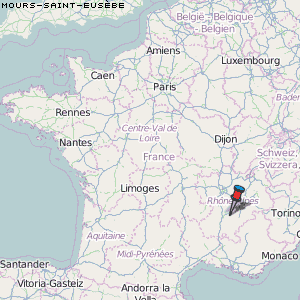 Mours-Saint-Eusèbe Karte Frankreich