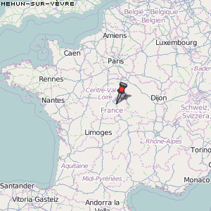 Mehun-sur-Yèvre Karte Frankreich