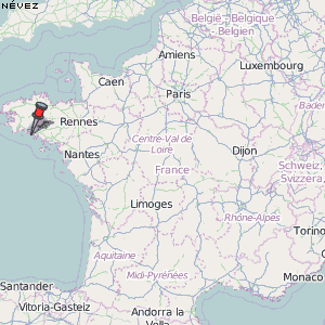 Névez Karte Frankreich