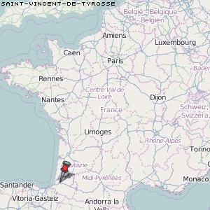 Saint-Vincent-de-Tyrosse Karte Frankreich