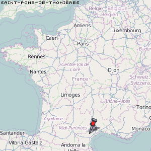 Saint-Pons-de-Thomières Karte Frankreich