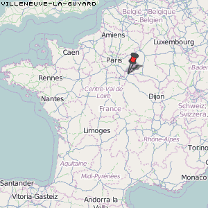 Villeneuve-la-Guyard Karte Frankreich
