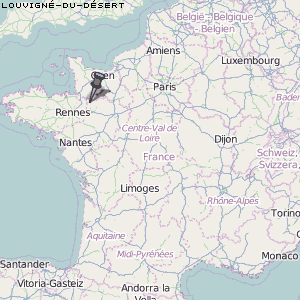 Louvigné-du-Désert Karte Frankreich