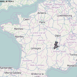Balbigny Karte Frankreich