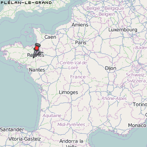 Plélan-le-Grand Karte Frankreich