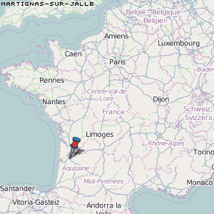 Martignas-sur-Jalle Karte Frankreich