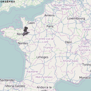 Orgères Karte Frankreich