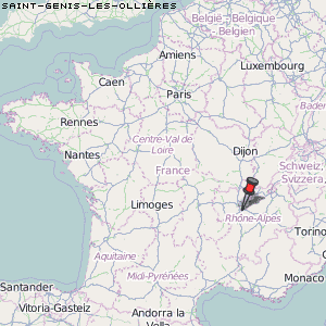 Saint-Genis-les-Ollières Karte Frankreich