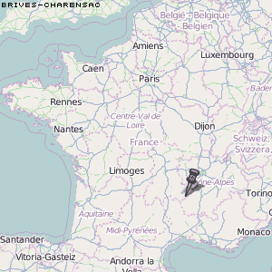 Brives-Charensac Karte Frankreich