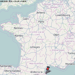Argelès-sur-Mer Karte Frankreich