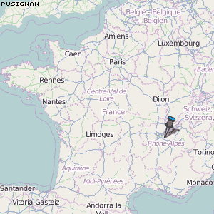 Pusignan Karte Frankreich