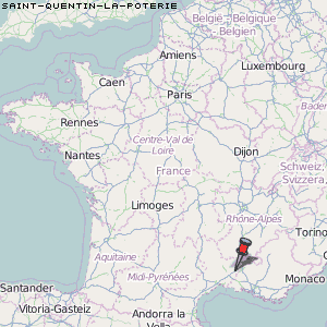 Saint-Quentin-la-Poterie Karte Frankreich